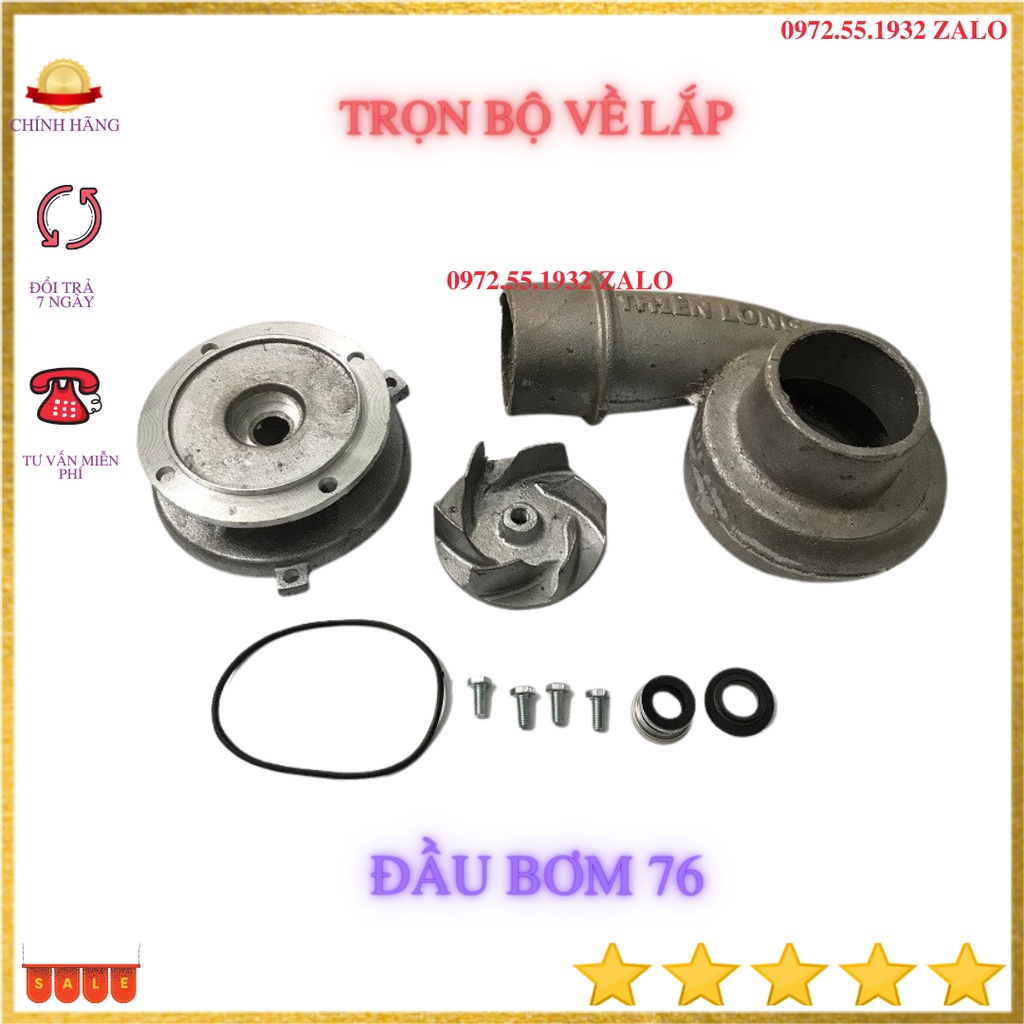 Bộ đầu bơm chuyển máy 750w sang ống 76cm -sên bơm