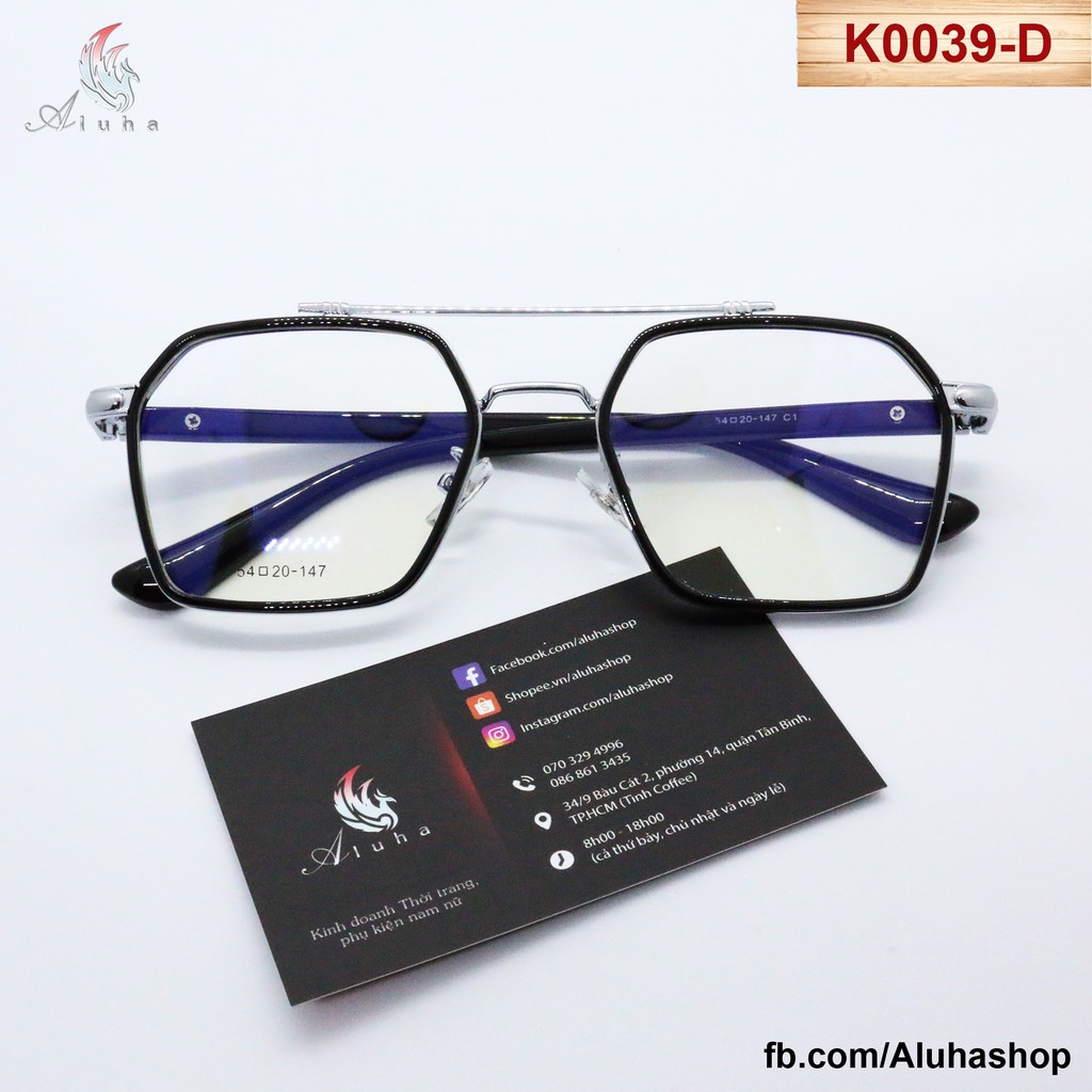 Gọng kính Unisex hot trend khung kim loại + nhựa TR90 cao cấp họa tiết hoa Iris Chrome Heart - K0039 - Aluha