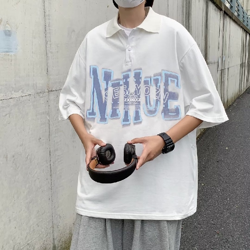 Áo Thun POLO Ngắn Tay Form Rộng Phong Cách Hàn Quốc Dành Cho Nam