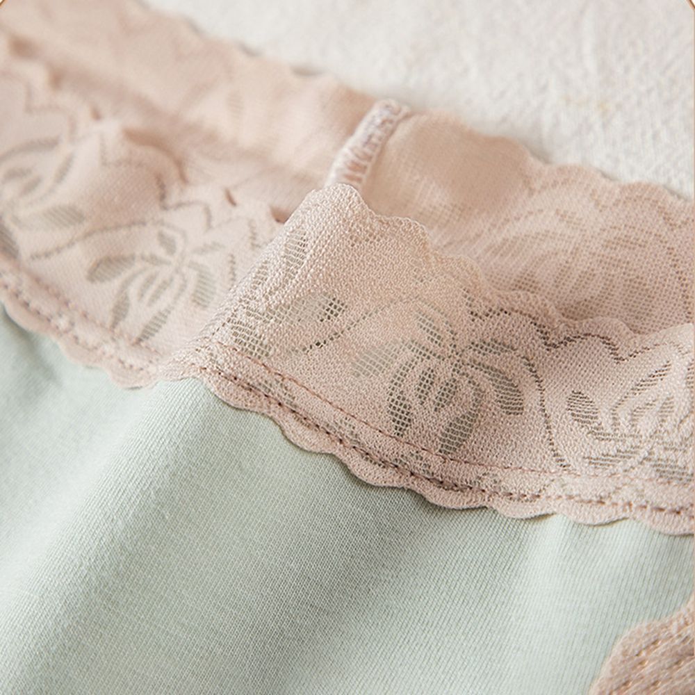 Quần lót nữ chất liệu cotton phối ren màu sắc ngọt ngào phong cách Hàn Quốc