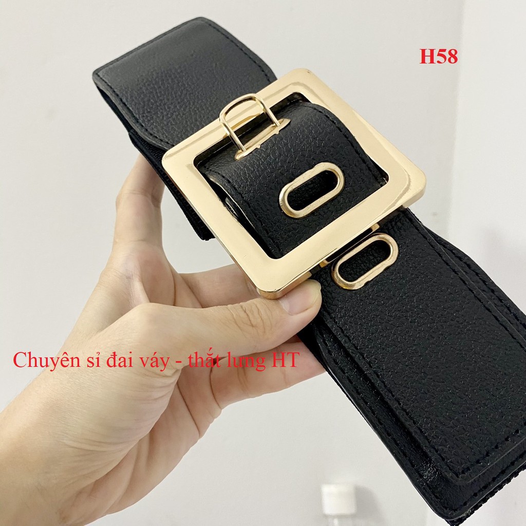 Đai váy belt KIM LỖ VUÔNG 6cm H58