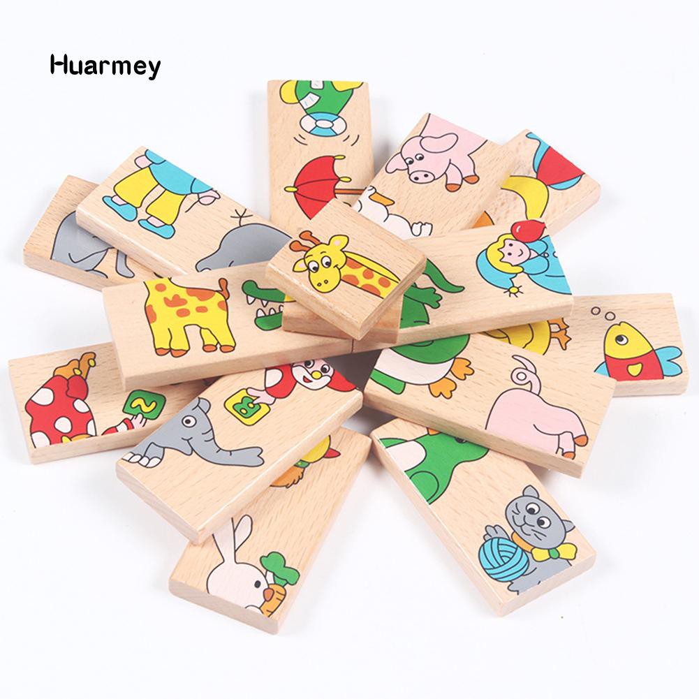 Bộ đồ chơi domino bằng gỗ hình thú đáng yêu cho bé