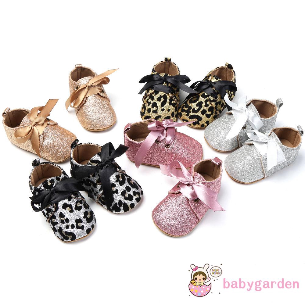 Giày thắt nơ xinh xắn cho bé gái 0-18 tháng tuổi