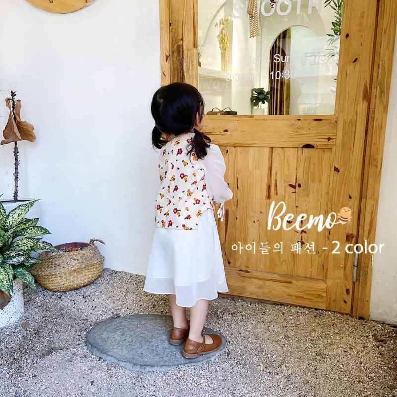 Sét váy hoạ tiết hoa nhí cho bé gái, set váy cho bé diện tết hàng đẹp