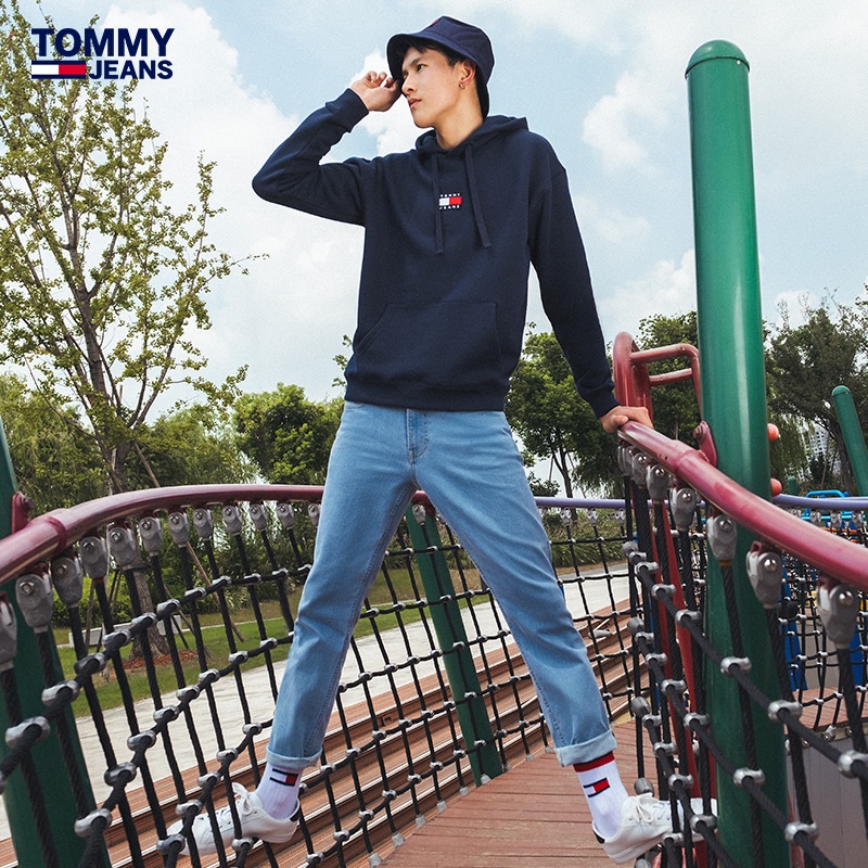 Áo Hoodie Tommy Chất Nhung cotton Dáng Rộng In Hình Lá Cờ Độc Đáo Cho Nam Và Nữ 11823