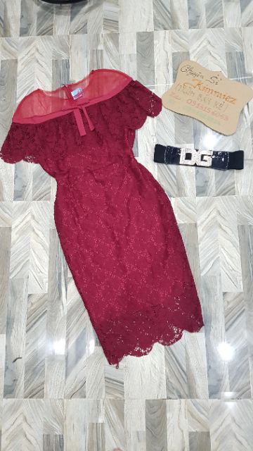 Đầm body ren phối lưới