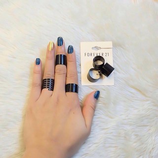 Set nhẫn 3 chiếc bản to màu đen