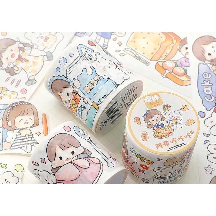 Băng keo Washi tape Telado họa tiết dễ thương - 6 Style - 144cm