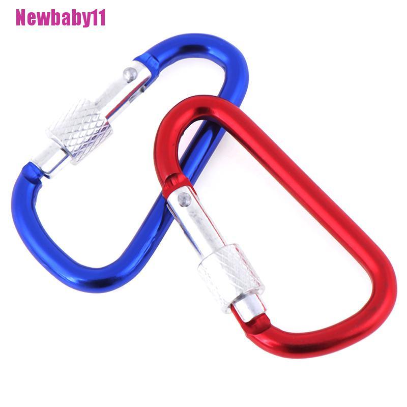 Set 2 Móc Khóa Carabiner Hình Chữ D Bằng Nhôm Màu Sắc Ngẫu Nhiên BABY11