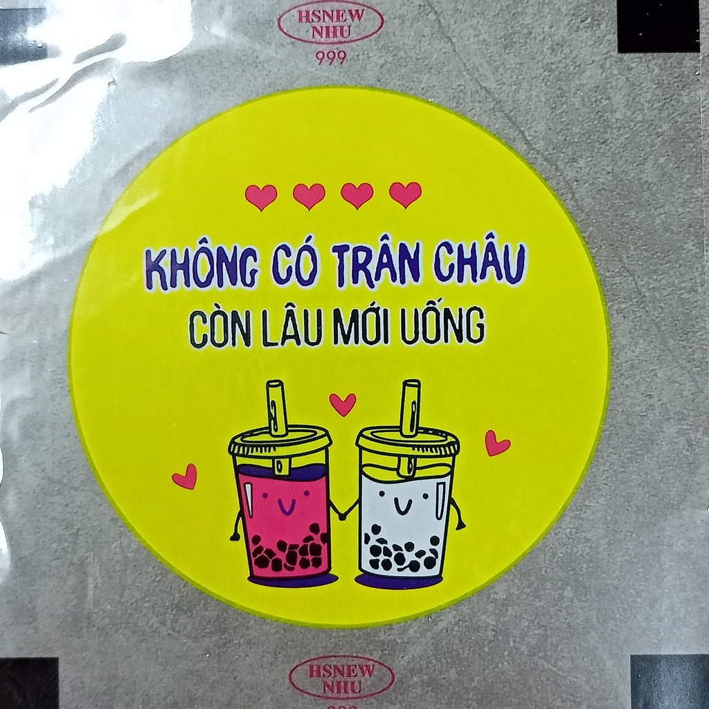 Cuộn màng ép ly nhựa, cuộn màng đóng nắp, cuộn màng dập cóc trà sữa 2400 cốc/cuộn, mẫu vàng 999