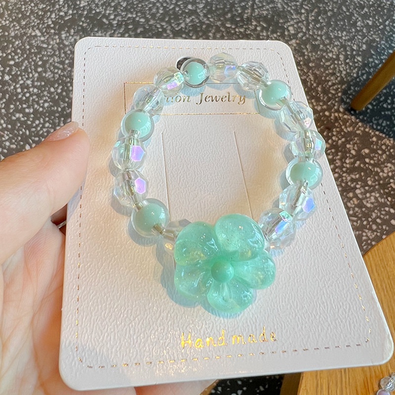 Dây Buộc Tóc Đính Hạt Co Giãn Cao Phong Cách Nhật Hàn Cho Bé Gái