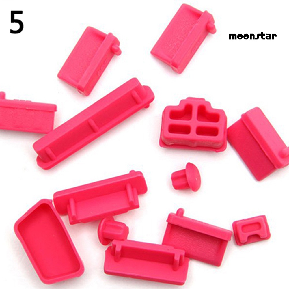 Set 13 nút bịt cổng cắm máy tính xách tay/ máy tính bảng chống bụi làm bằng silicon chuyên dùng