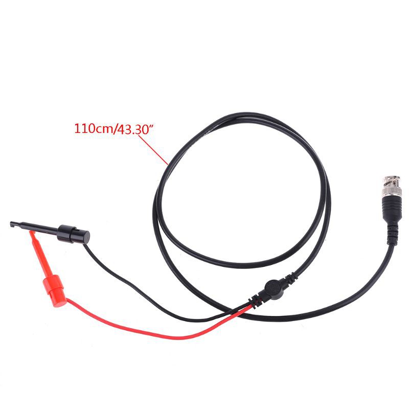 ESP 1.1M 3.61ft BNC Oscilloscope Test Probe Dual Hook Clip Male Plug Cable Lead Wire Connector