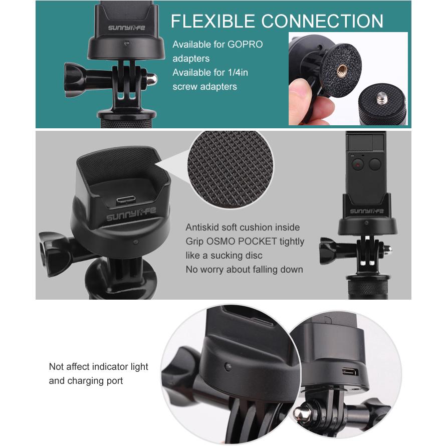 ☽ for DJI OSMO POCKET Gimbal StabilizerWireless Mount Holder Base Tripod Adapter Moira