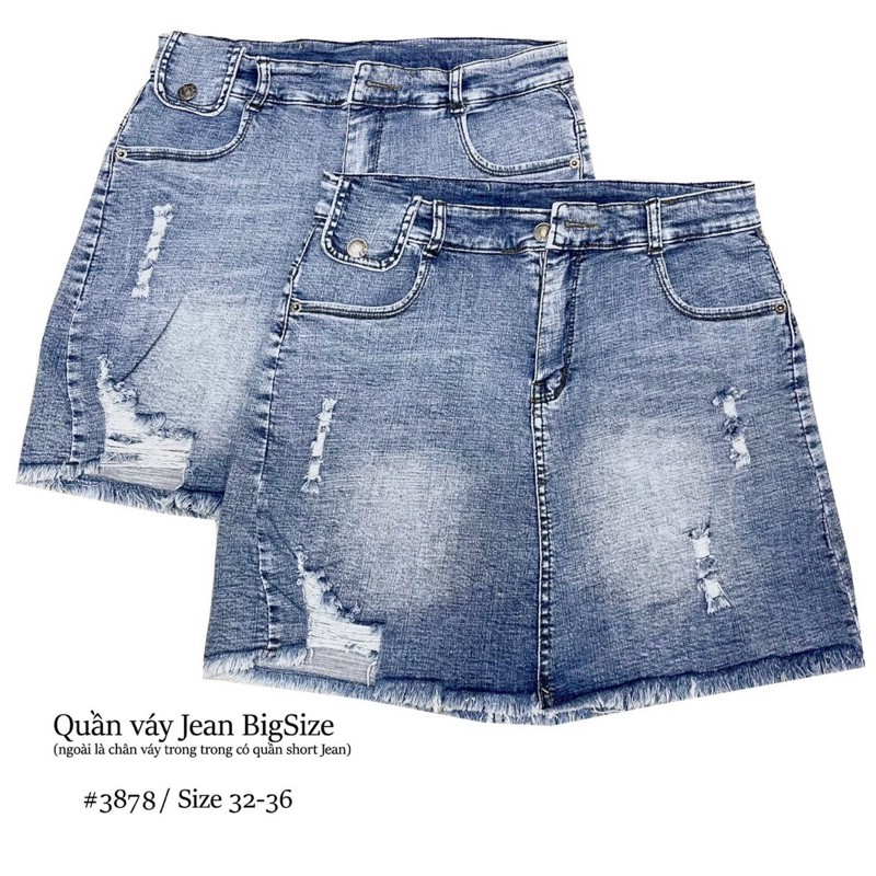 Váy quần jean rách giãn tốt bigsize 32-36 | BigBuy360 - bigbuy360.vn