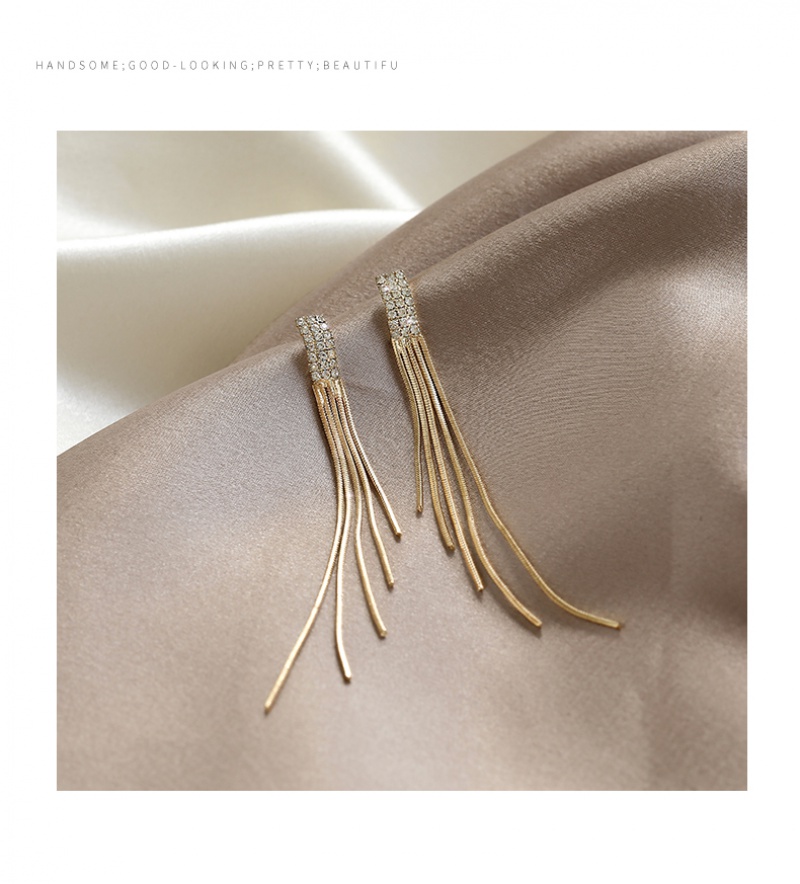 Bông tai mạ bạc dáng dài phong cách Hàn Quốc 2023
