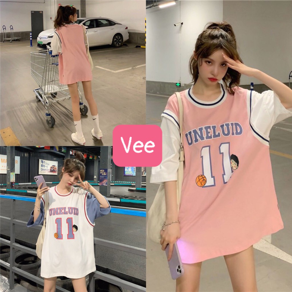 Áo thể thao phối tay số 11 oversize form rộng unisex trẻ trung năng động/ Áo thun nam nữ dấu quần dáng thụng ulzzang