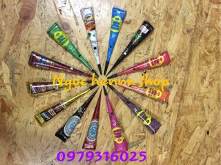 ( NHIỀU MÀU) Mực Vẽ Henna Tattoo Ấn Độ