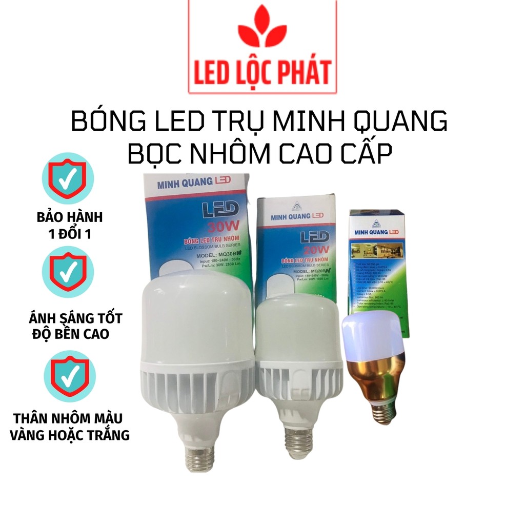 Bóng đèn led trụ nhôm kín nước cao cấp, led bulb siêu sáng 6w 20w 30w