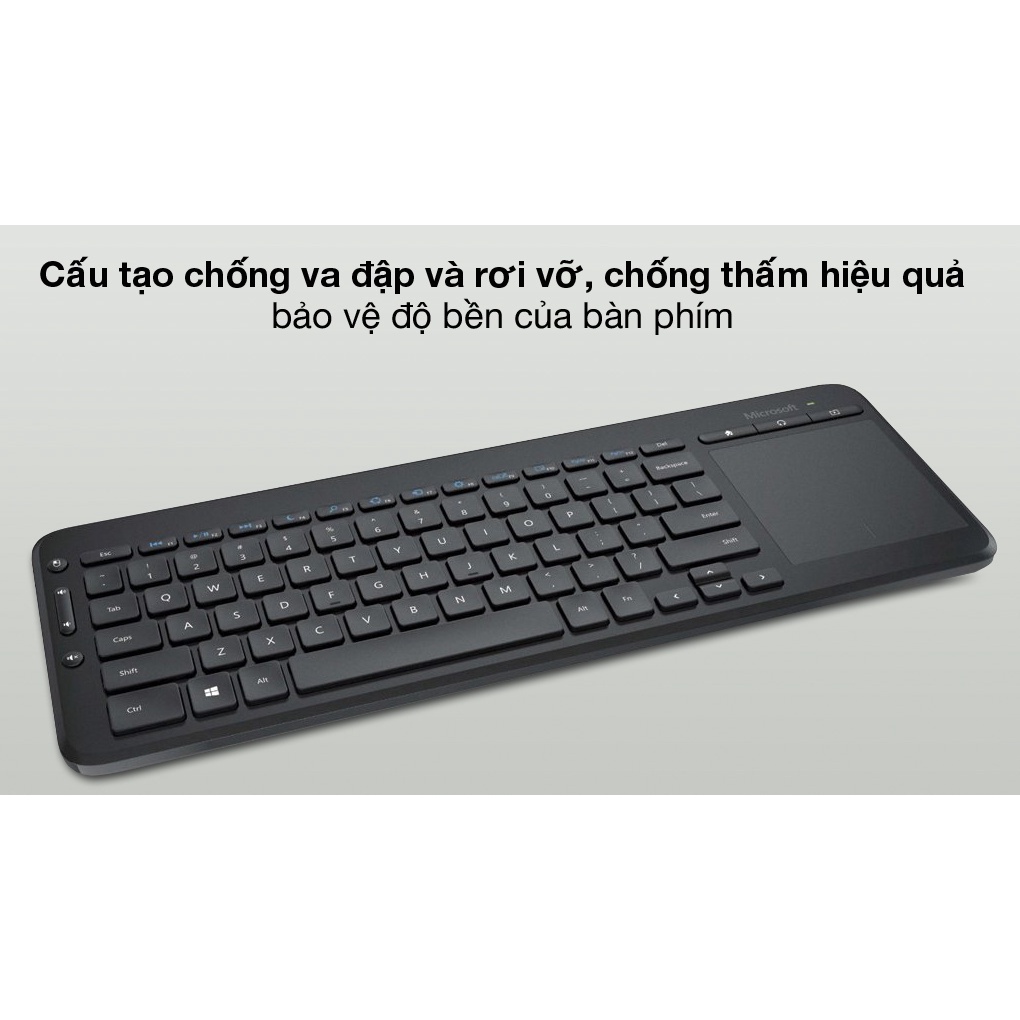 Bàn phím không dây Microsoft Wireless Media All-in-one màu đen