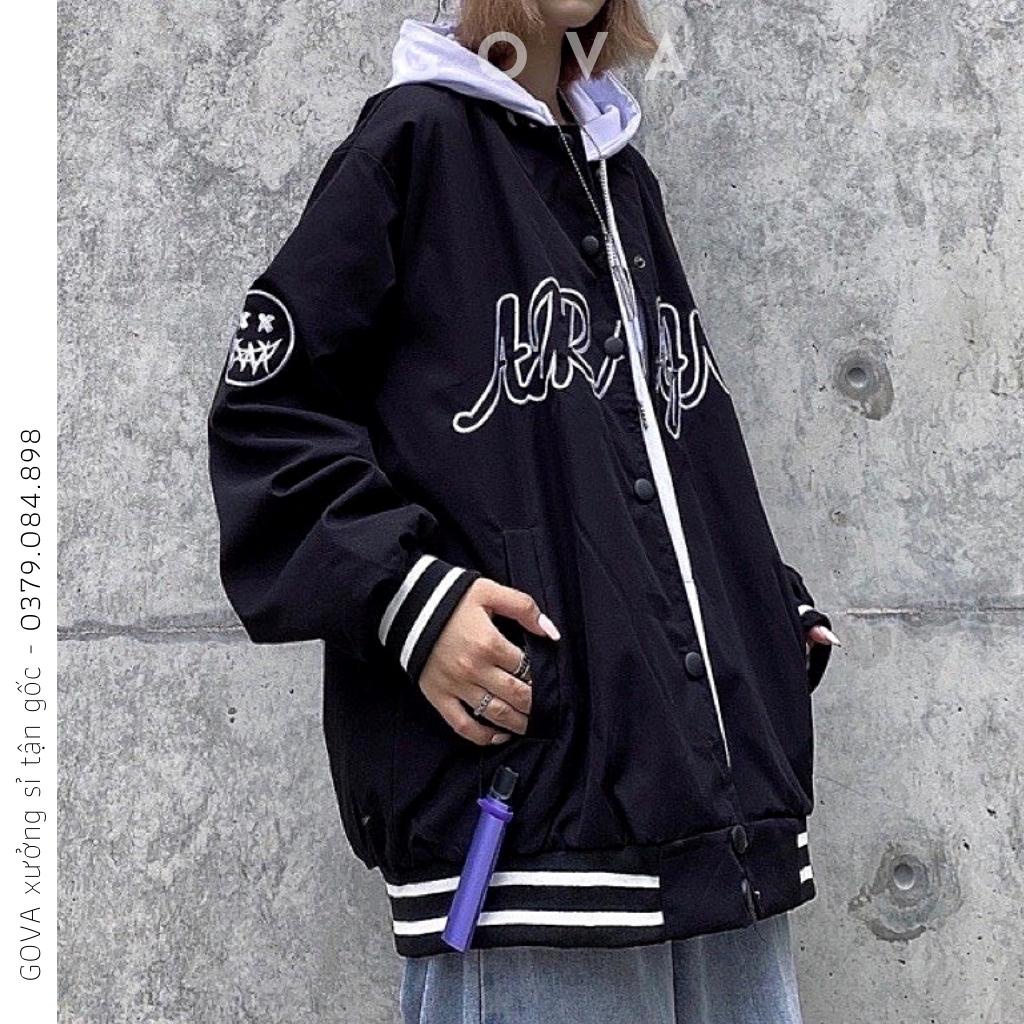 Áo Khoác Bomber Dù In AJNARP Form Rộng Nam Nữ Ulzzang Unisex Thời Trang GOVA