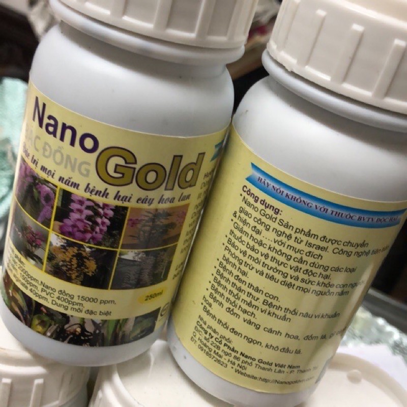 Nano Gold - Bạc Đồng chai 250 ml / Chế phẩm đặc trị nấm bệnh cho Hoa Hồng / Hoa Phong Lan ☘️