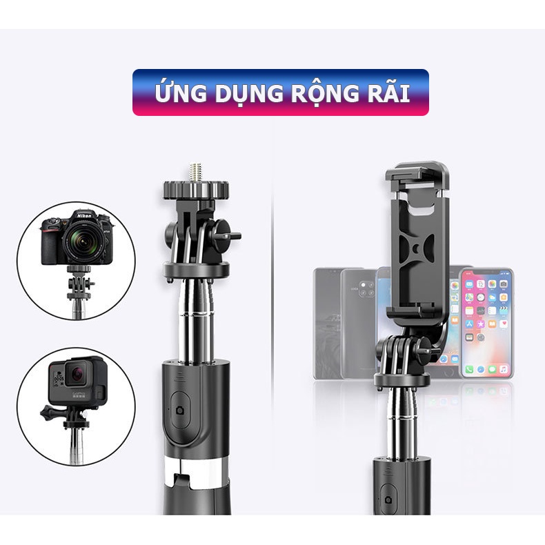 Gậy chụp ảnh 3 chân L02 có remote bluetooth chụp ảnh từ xa - Gậy selfie chụp hình kiểu tripod 3 chân - DTM Store