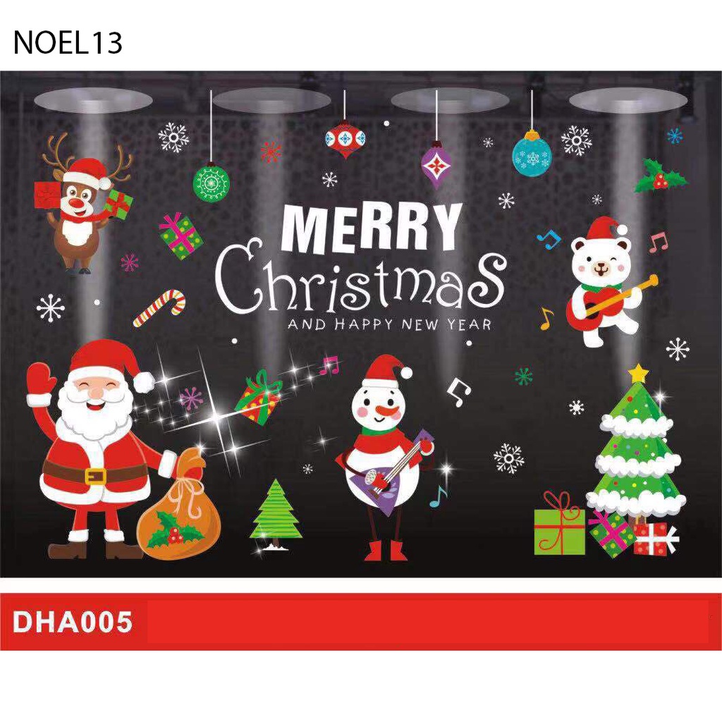 [ HCM ] Decal trang trí giáng sinh noel 2021 trang trí trên mặt phẳng 50*70 cm