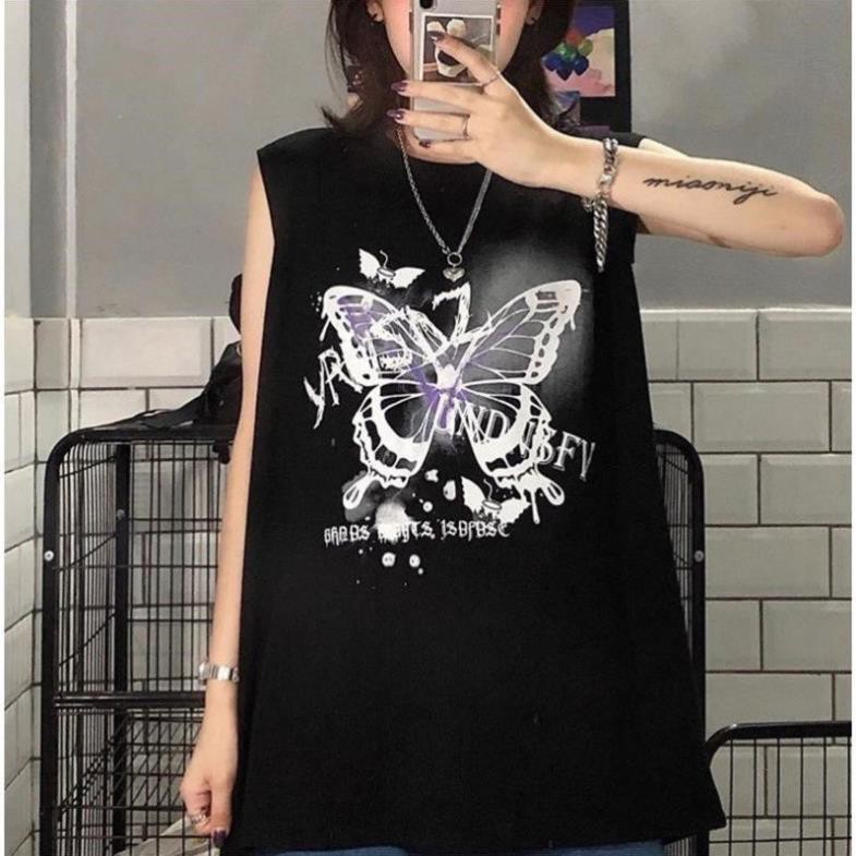 Áo ba lỗ nam nữ in hình con bướm siêu ngầu, tanktop Unisex cá tính