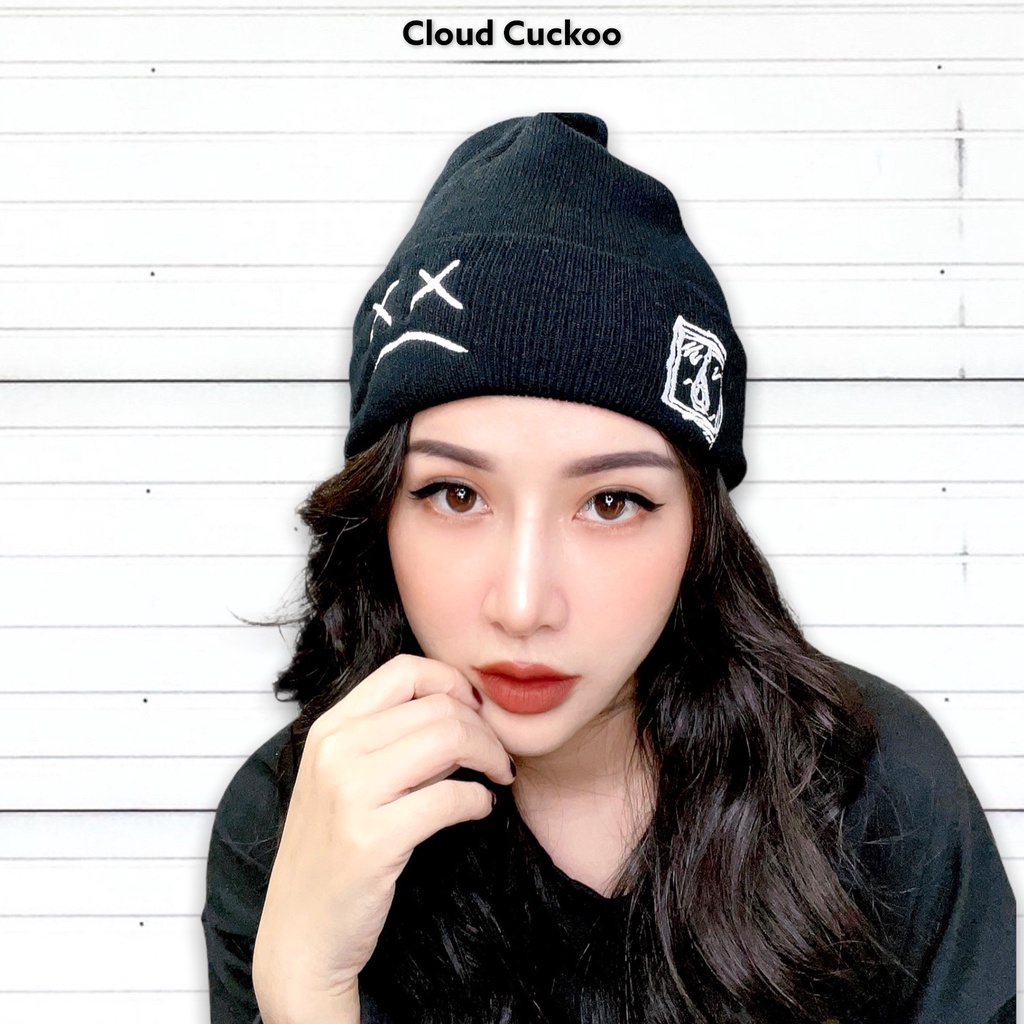 Mũ Len Unisex Thêu Họa Tiết Mặt Mếu XX - Mã Số: ML0511