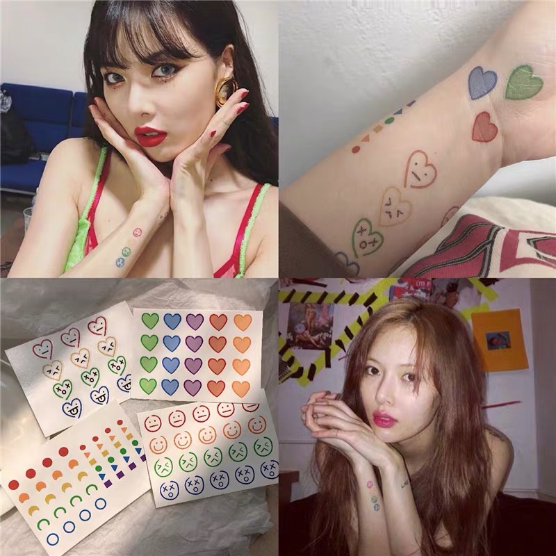 bộ xăm nhiều hình cute hình xăm trái tim