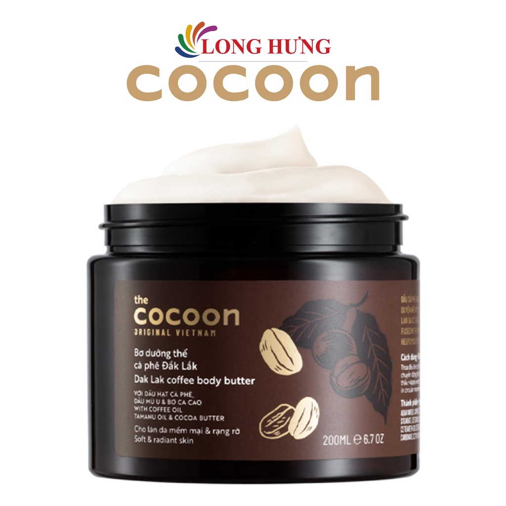 Bơ dưỡng thể Cocoon cà phê Đắk Lắk giúp da mềm mại và rạng rỡ (200ml)