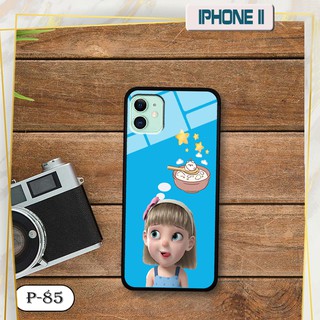 Ốp lưng kính 3D iPhone 11- hình cute