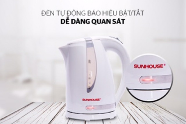 Ấm siêu tốc chính hãng sunhouse shd1300 đun sôi cực nhanh