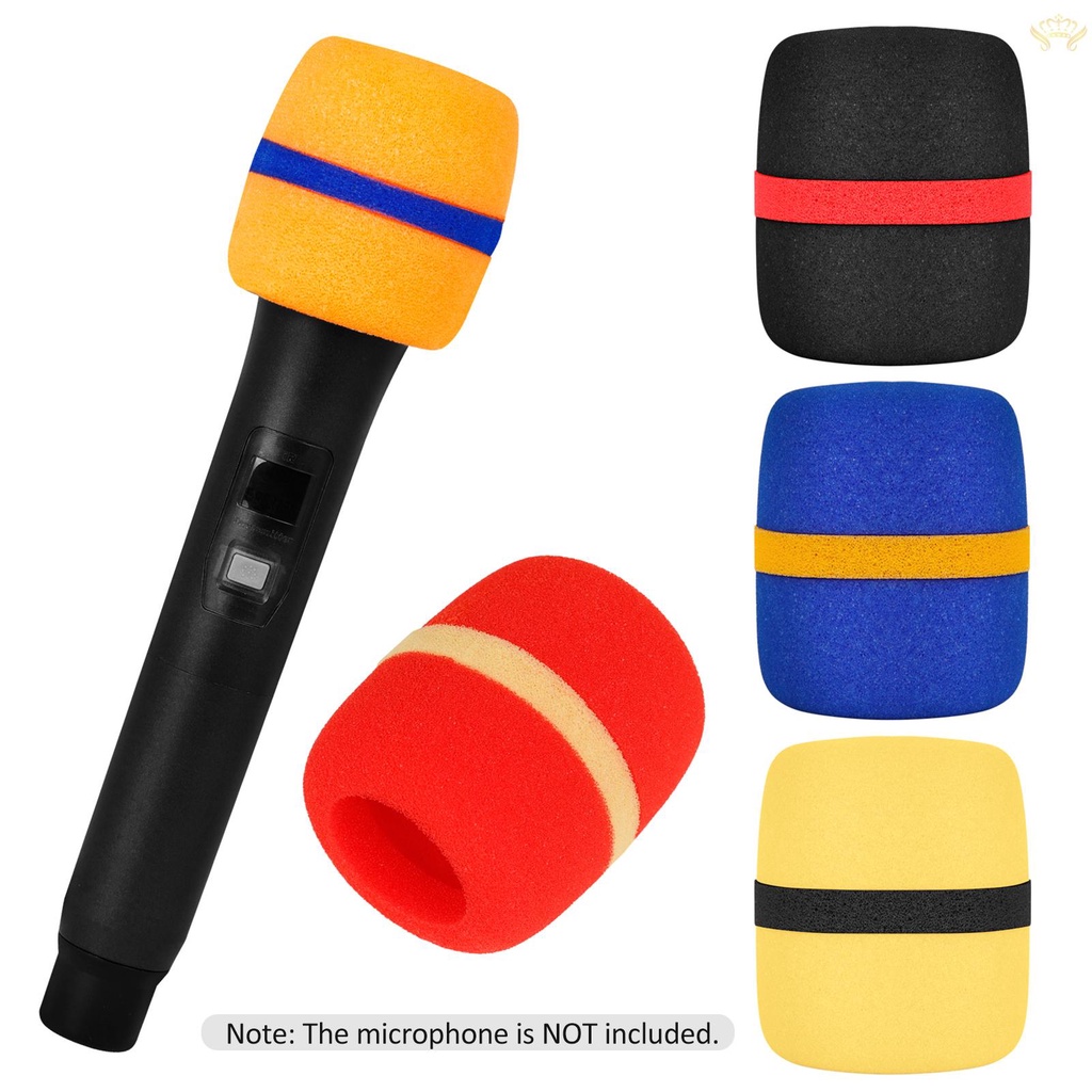 Set 5 Vỏ Xốp Dày Bọc Micro Cầm Tay Chắn Gió Nhiều Màu Sắc Cho Karaoke DJ Sân Khấu
