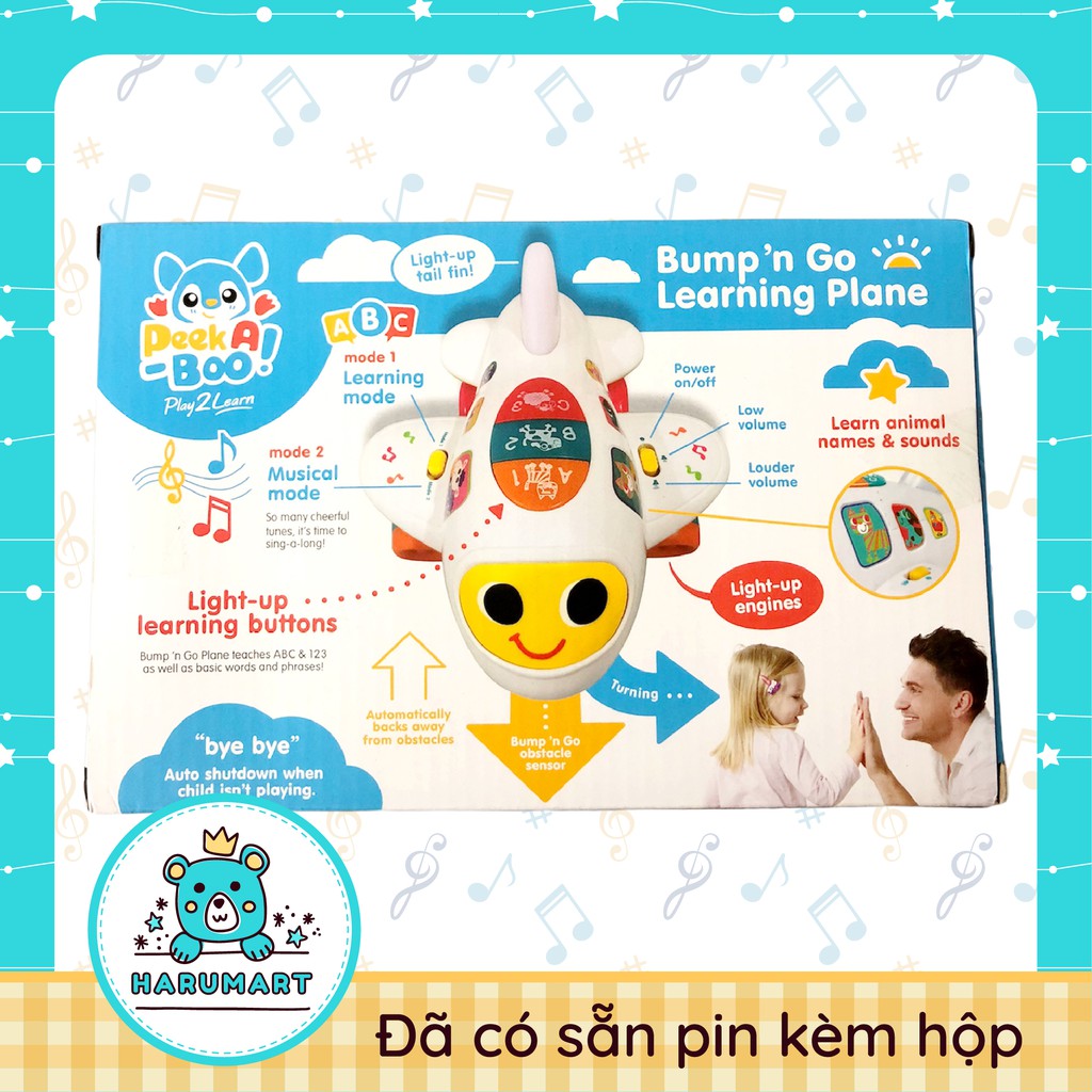 Máy Bay PEEK A BOO Có Nhạc Và Đèn Bump'n Go Learning Plane