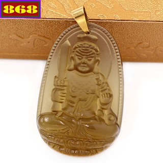 Mặt dây chuyền Phật bản mệnh Bất động minh vương Obsidian nâu - Hộ mệnh tuổi Dậu