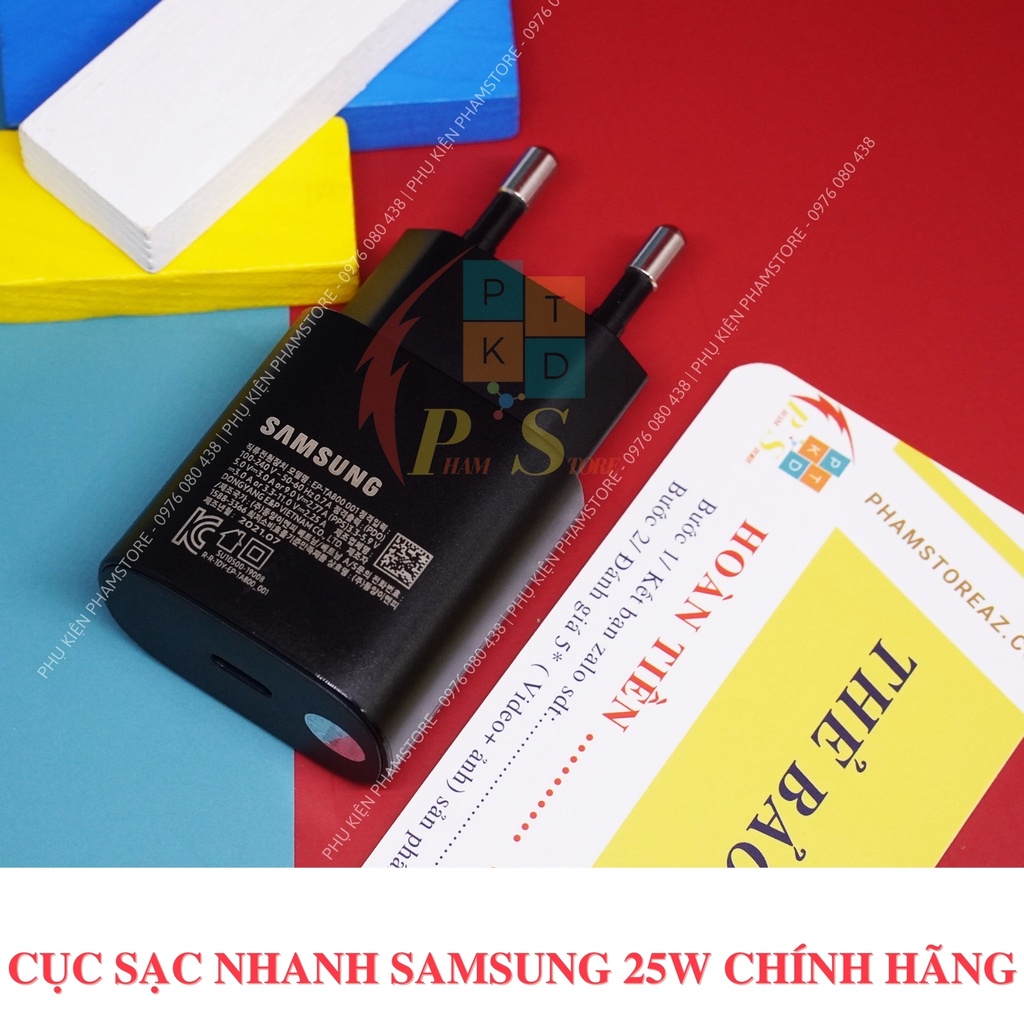 Cục Sạc Nhanh Samsung 25W Zin Máy 100% | Bảo Hành 12 Tháng | Cổng Sạc Type C