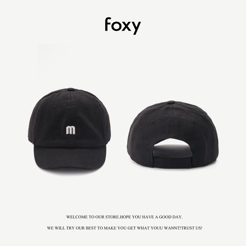 Mũ Chìa Mũ Bóng Chày FOXY Vải Cotton Thêu Chữ Phong Cách Hàn Quốc - FOY003