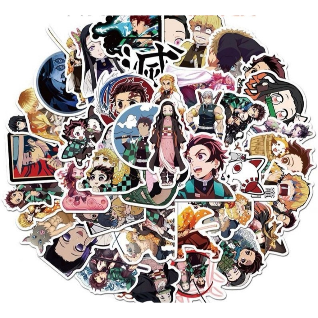 Sticker Kimetsu No Yaiba - Miếng dán decal Thanh gươm diệt quỷ - Chống nước hình dán Tanjiro Nezuko Zenitsu STK01