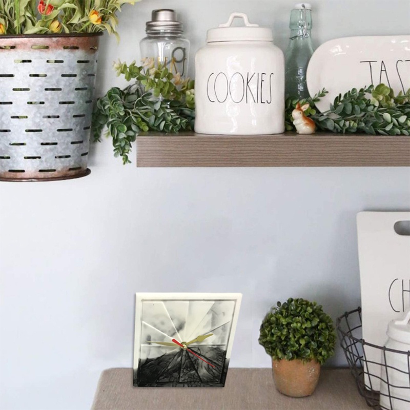 Khuôn Silicone Làm Đồng Hồ Treo Tường Hình Cối Xay Gió