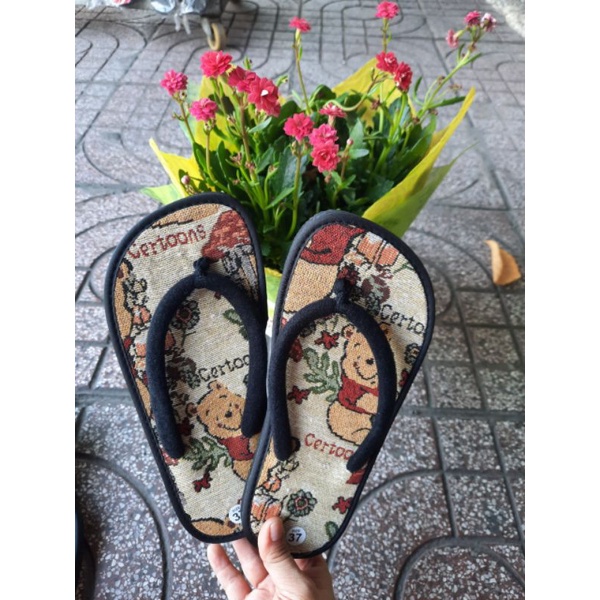 DÉP CHIẾU BỌC VẢI QUAI KẸP NỀN VẢI THỔ CẨM HỌA TIẾT VINTAGE HOT MẪU MỚI FULL SIZE 36 - 39