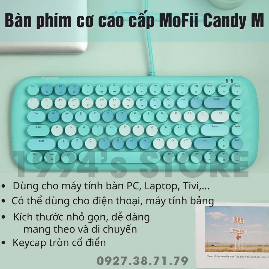 [CÓ SẴN] Bàn phím cơ thật bản cao cấp MoFii Candy M xinh xắn, siêu đẹp - Đèn nền xuyên LED 20 chế độ tùy chỉnh