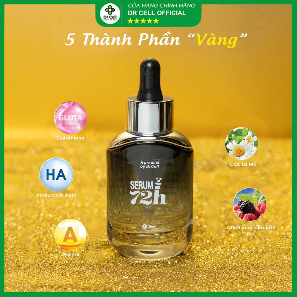 Serum Truyền Trắng 72h Dr Cell, Dưỡng Trắng Da Nhanh Chóng, Dưỡng Ẩm, Ngăn Ngừa Lão Hóa, Mờ Thâm Nám , lọ 5ml - 30ml