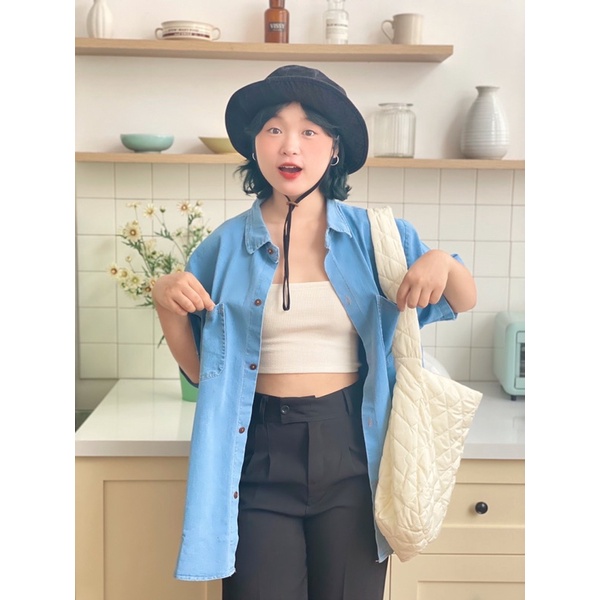 Mikey Shirt - Áo sơ mi denim nữ form rộng