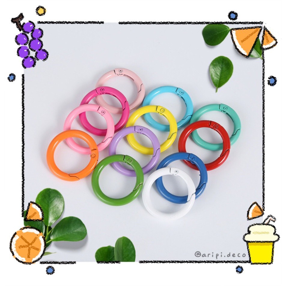 Khoen tròn dày mở kim loại mạ sơn N16/ Nguyên liệu làm phụ kiện handmade resin trang trí