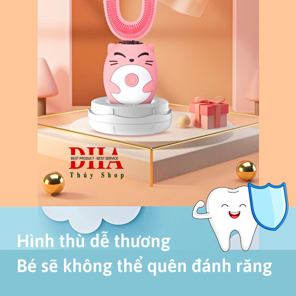 Bàn Chải Điện Chữ U Cho Bé 2-15 Tuổi