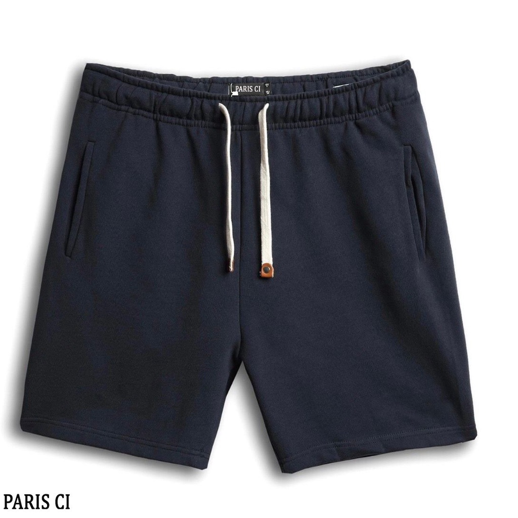 Quần Short Nỉ PARIS CI phong cách Nam Nữ 5 Màu Trơn Trẻ Trung