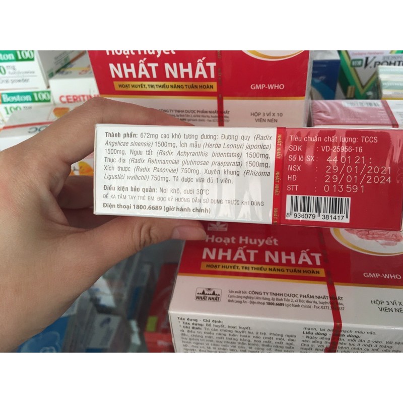 Hoạt Huyết Nhất Nhất (Chính Hãng) Hop 30vien