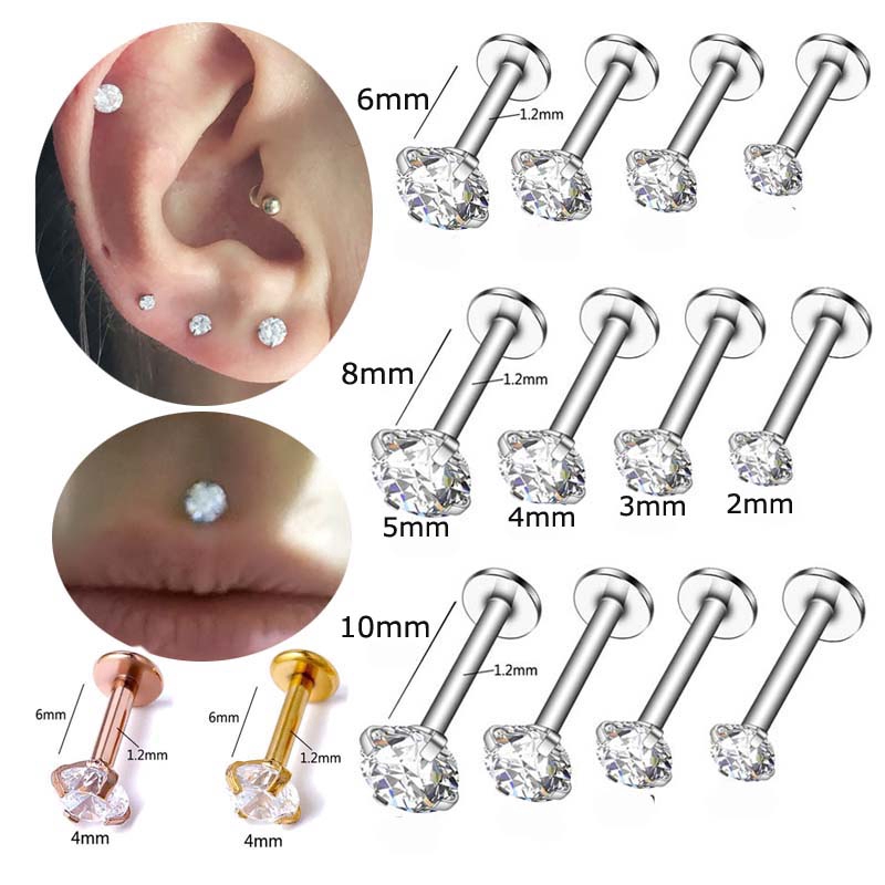 Bông Tai Thép Không Gỉ 16G Cao Cấp Sang Trọng